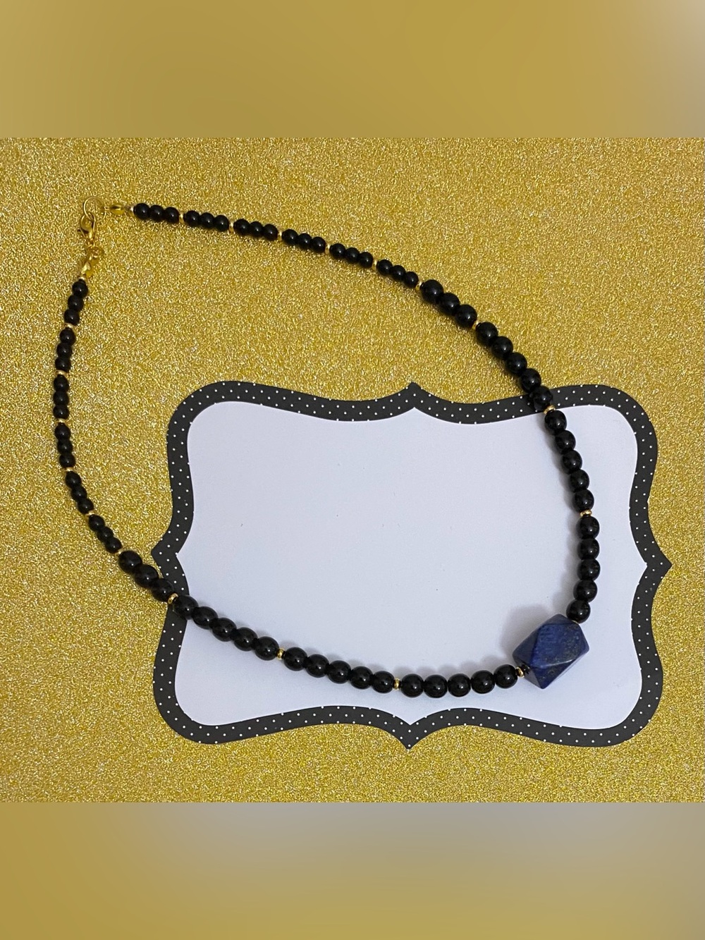 NEW Lapis Lazuli & Czech glass Druk beads
